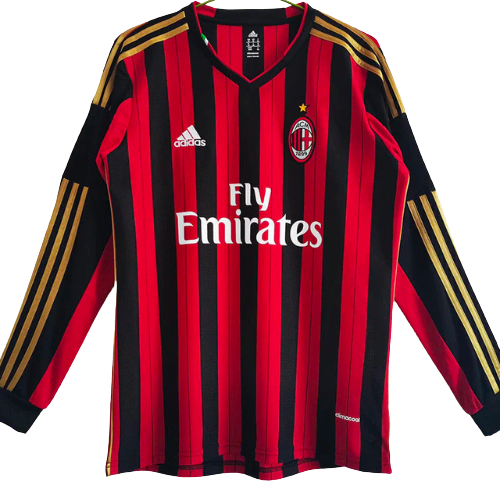 MAGLIA A MANICHE LUNGHE RETRO MILAN HOME 2013/14