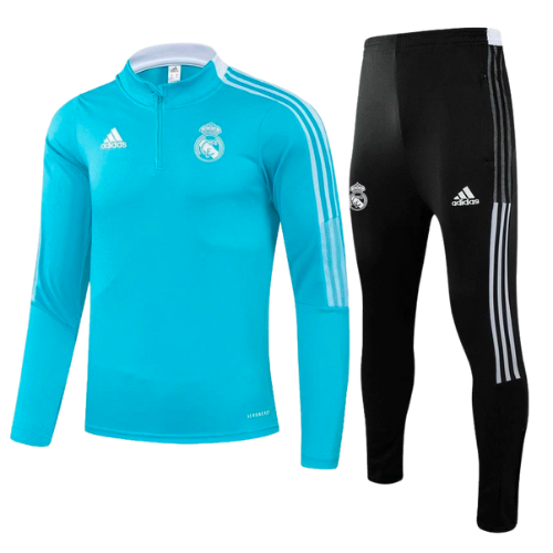 KIT GIACCA NEROCELESTE A ZIP + TUTA REAL MADRID 2021