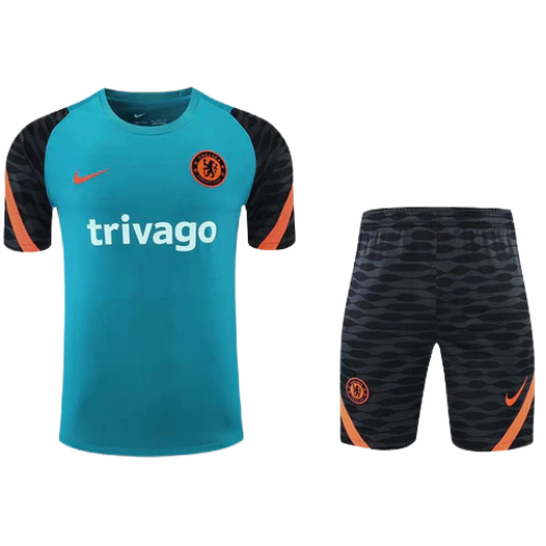 KIT MAGLIA ALLENAMENTO BLU + PANTALONCINI CHELSEA 2021/22