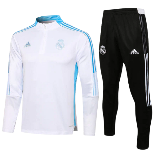 KIT GIACCA BIANCACELESTE A ZIP + TUTA REAL MADRID 2021