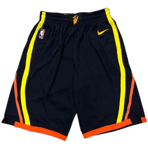 PANTALONCINI NBA NERO-GIALLO-ARANCIO WARRIORS 2021/22